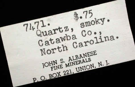 Quartz var. Smoky from Catawba County, North Carolina