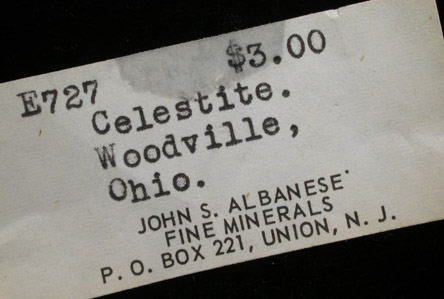 Celestine and Calcite from Woodville Quarry, Sandusky County, Ohio