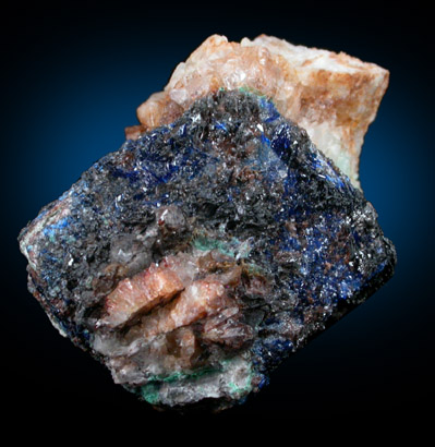 Linarite pseudomorph after Galena from Mex-Tex Mine, Hansonburg District, 8.5 km south of Bingham, Socorro County, New Mexico