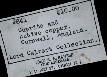 Cuprite, Copper, Malachite from Cornwall, England