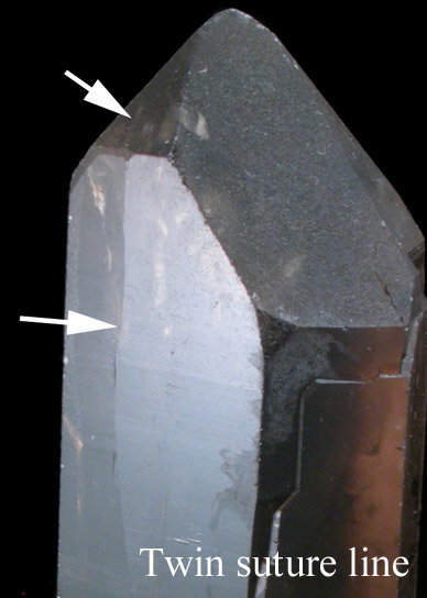 Quartz var. Smoky Dauphin-law Twin from St. Gotthard, Kanton Uri, Switzerland