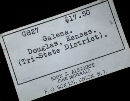 Galena from Tri-State Mining District, Douglass, Butler County, Kansas