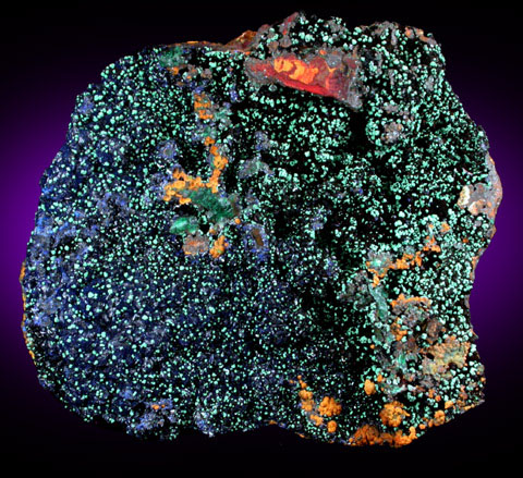 Azurite and Malachite pseudomorphs after Cuprite from Bisbee, Warren District, Cochise County, Arizona