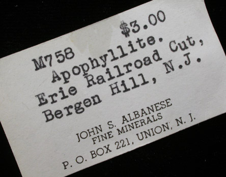 Fluorapophyllite with Stilbite and Pyrite from Erie Railroad Cut (ca. 1910), Bergen Hill, Hudson County, New Jersey