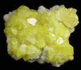Sulfur on Aragonite from Cianciana, Agrigento Province, Sicily, Italy