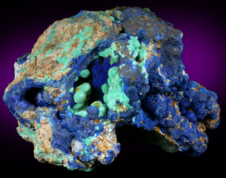 Azurite and Malachite from Morenci Mine, Clifton District, Greenlee County, Arizona