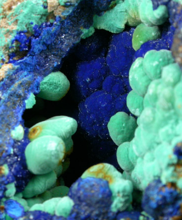 Azurite and Malachite from Morenci Mine, Clifton District, Greenlee County, Arizona