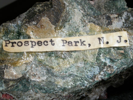Hematite on Quartz with Calcite from Prospect Park Quarry, Prospect Park, Passaic County, New Jersey