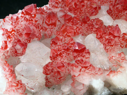 Hematite on Quartz with Calcite from Prospect Park Quarry, Prospect Park, Passaic County, New Jersey