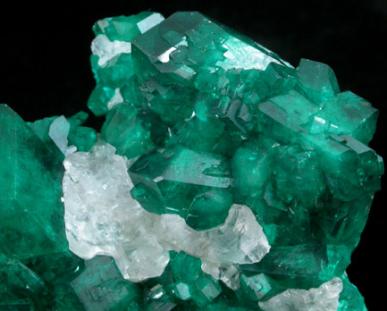 Dioptase in Calcite from Tsumeb Mine, Otavi-Bergland District, Oshikoto, Namibia