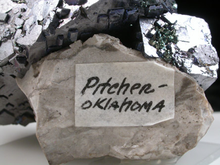 Marcasite on Galena from Picher, Ottawa County, Oklahoma