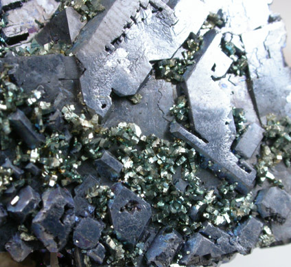 Marcasite on Galena from Picher, Ottawa County, Oklahoma