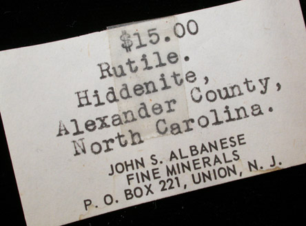 Rutile from Hiddenite, Alexander County, North Carolina