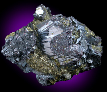 Pyrargyrite var. Ruby Silver with Pyrite from Mina Santo Niño, Fresnillo District, Zacatecas, Mexico