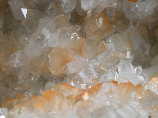 Calcite on Quartz from New Street Quarry, Paterson, Passaic County, New Jersey