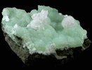 Calcite on Prehnite from New Street Quarry, Paterson, Passaic County, New Jersey