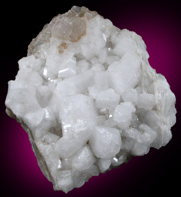 Harmotome on Calcite from Strontian, Loch Sunart, Highland (formerly Argyll), Scotland