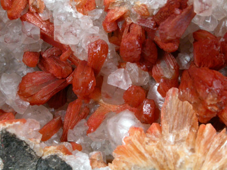 Stilbite on Calcite from New Street Quarry, Paterson, Passaic County, New Jersey
