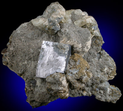 Calcite, Galena, Chalcopyrite from Viburnum Trend, Reynolds County, Missouri
