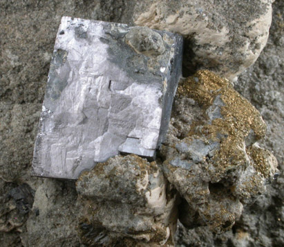 Calcite, Galena, Chalcopyrite from Viburnum Trend, Reynolds County, Missouri