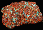 Amarantite, Chalcanthite, Jarosite from Mina Quetana, Sierra Gorda, Antofagasta, Chile