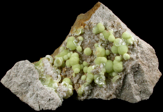 Wavellite and Quartz from National Limestone Quarry, Lime Ridge, Mount Pleasant Mills, Snyder County, Pennsylvania