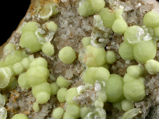 Wavellite and Quartz from National Limestone Quarry, Lime Ridge, Mount Pleasant Mills, Snyder County, Pennsylvania