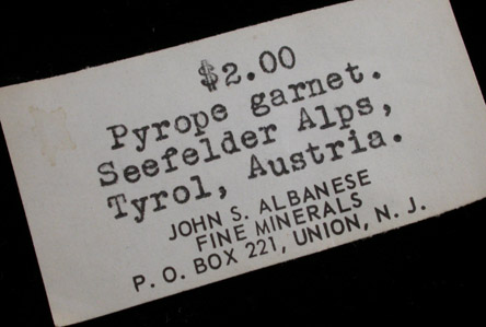 Pyrope Garnets from Seefelder Alps, Tyrol, Austria