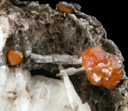 Mimetite var. Campylite with Barite from Dry Gill Mine, Caldbeck Fells, Cumbria, England