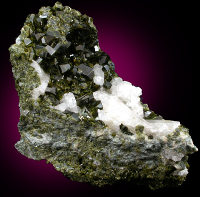 Epidote and Quartz from Calumet Mine, 12 km NNE of Salida, Chaffee County, Colorado