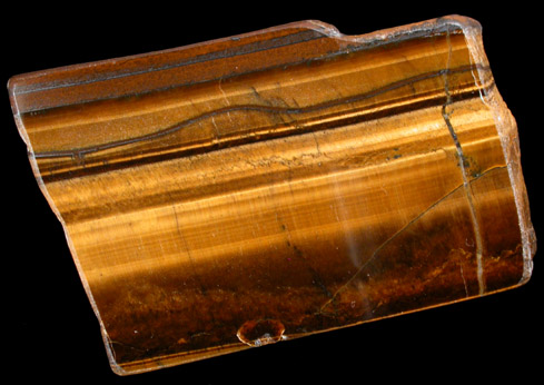 Quartz pseudomorph after Crocidolite (Tiger-Eye) from headwaters of the Orange River, Griqualand West, South Africa