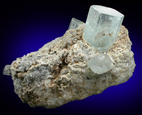 Beryl var. Aquamarine with Albite and Columbite-Fe from Kunar Province, Afghanistan