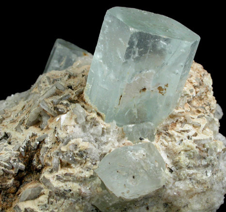 Beryl var. Aquamarine with Albite and Columbite-Fe from Kunar Province, Afghanistan