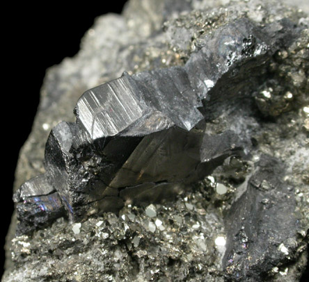 Bournonite, Quartz, Pyrite from Mina Machacamarca, Viboras section, near Colavi, Potosi, Bolivia