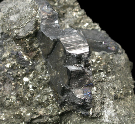 Bournonite, Quartz, Pyrite from Mina Machacamarca, Viboras section, near Colavi, Potosi, Bolivia