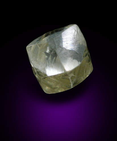 Diamond (1.03 carat yellow dodecahedral crystal) from Diamantino, Mato Grosso, Brazil