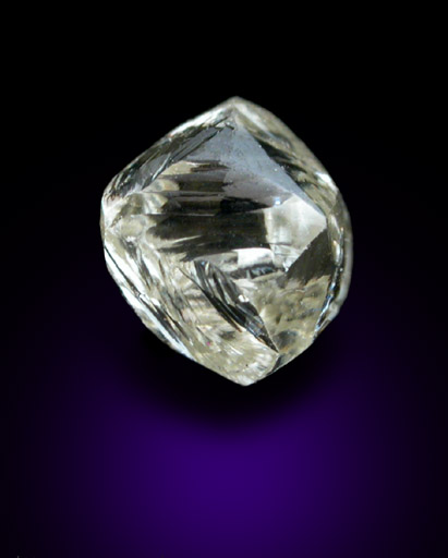 Diamond (0.74 carat pale gray complex dodecahedral crystal) from Orapa Mine, south of the Makgadikgadi Pans, Botswana