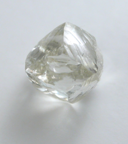 Diamond (0.74 carat pale gray complex dodecahedral crystal) from Orapa Mine, south of the Makgadikgadi Pans, Botswana