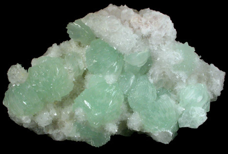 Prehnite, Calcite, Quartz, Heulandite from Tafelkop, Goboboseb Mountains, 27 km west of Brandberg Mountain, Erongo region, Namibia