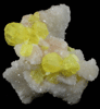 Sulfur on Aragonite from Agrigento District (Girgenti), Sicily, Italy