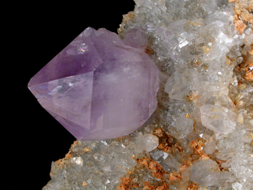 Quartz var. Amethyst with Dolomite from Simeone Quarry, Wrentham, Norfolk County, Massachusetts