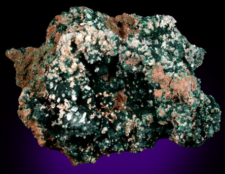 Cerussite on Malachite from Brown's Prospect, Rum Jungle, 61 km south of Darwin, Northern Territory, Australia