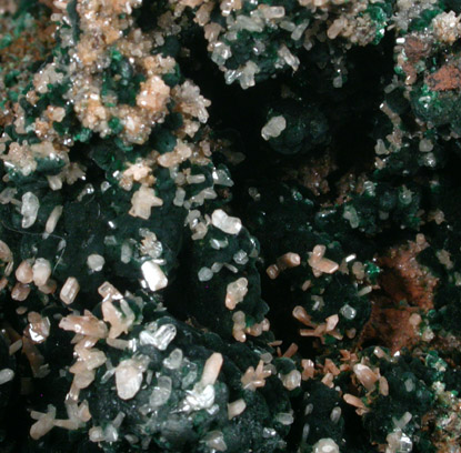 Cerussite on Malachite from Brown's Prospect, Rum Jungle, 61 km south of Darwin, Northern Territory, Australia