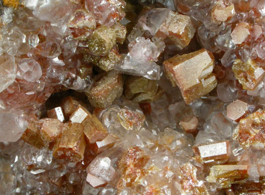 Vanadinite on Calcite from (San Carlos), Chihuahua, Mexico