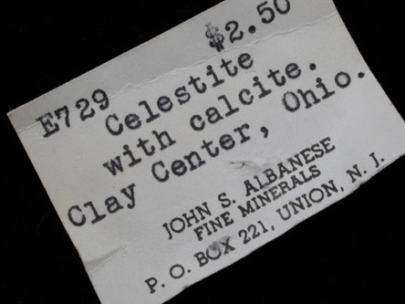 Celestine and Calcite from Clay Center, Ottawa County, Ohio