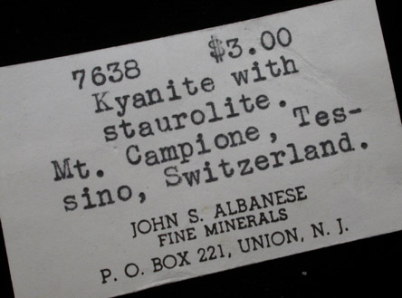 Kyanite with Staurolite from Monte Campione, Tessino, Switzerland