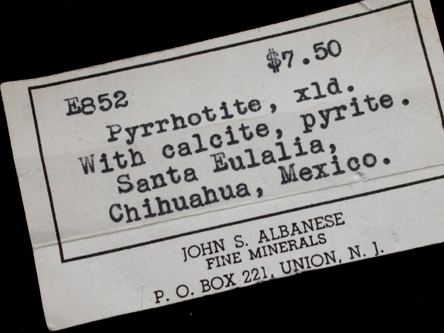 Pyrrhotite, Calcite, Pyrite from Santa Eulalia District, Aquiles Serdn, Chihuahua, Mexico