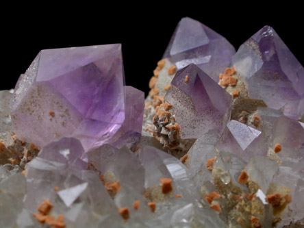 Quartz var. Amethyst with Dolomite from Simeone Quarry, Wrentham, Norfolk County, Massachusetts