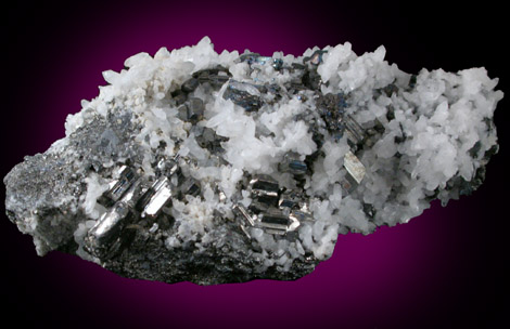 Bournonite and Quartz from Casapalca District, Huarochiri Province, Peru