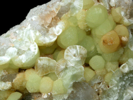 Wavellite with Quartz from National Limestone Quarry, Lime Ridge, Mount Pleasant Mills, Snyder County, Pennsylvania